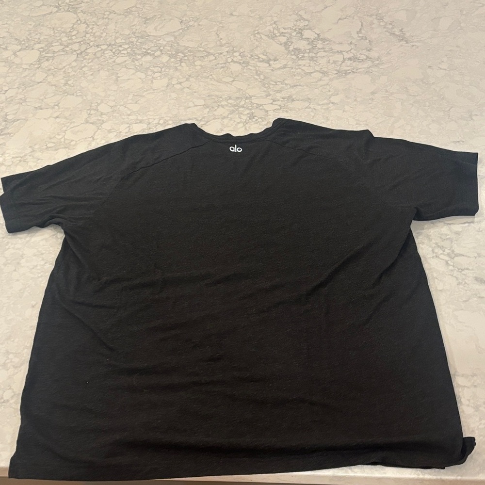 ALO Yoga Charcoal Short Sleeve Tee - Picture 3 of 4